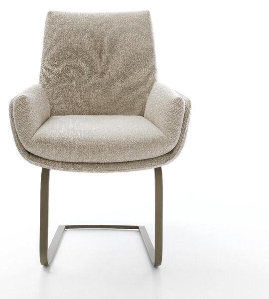DELIFE Jídelní židle Clea-Flex látka Měkký béžová jídelní židle plochý Titanová barva
