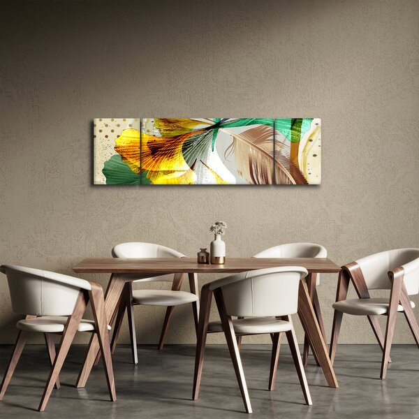 Obraz - Listy s peříčkem (170x50 cm)