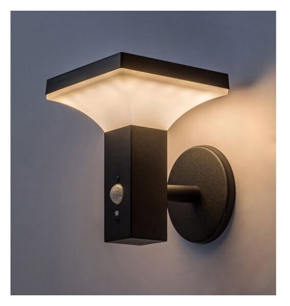 RABALUX 77044 Geleen solární nástěnné svítidlo se senzorem LED 4W/400lm 3000K IP44 černá, bílá