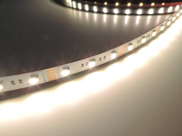 RGBW LED pásek 4v1, 19,2W/m, RGB+bílá 4300K, 10mm, PROFI, 24V, IP20, 60LED/m, 4040