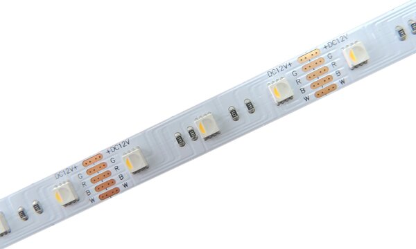 RGBW LED pásek 4v1, 19,2W/m, RGB+bílá 4300K, 10mm, PROFI, 24V, IP20, 60LED/m, 4040