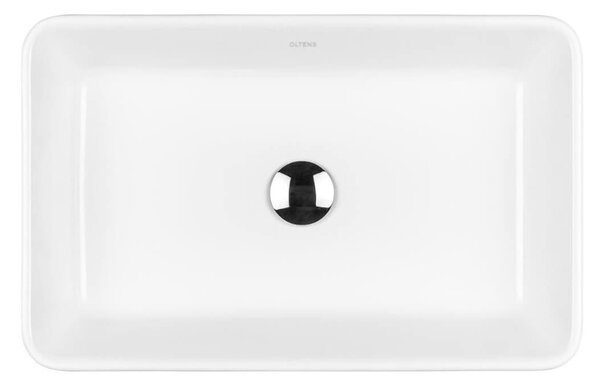 Oltens Fossa umyvadlo 55x34 cm obdélníkový na pult bílá lesk 40801000