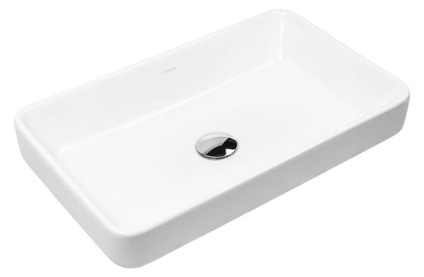 Oltens Fossa umyvadlo 55x34 cm obdélníkový na pult bílá lesk 40801000