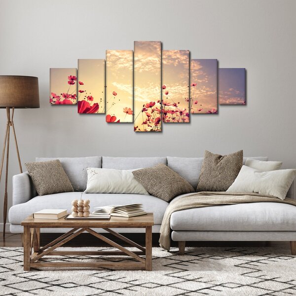 Obraz - Louka s květinami (210x100 cm)