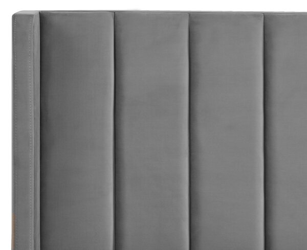 Postel Umělý samet VILLETTE 160 x 200 cm Šedá