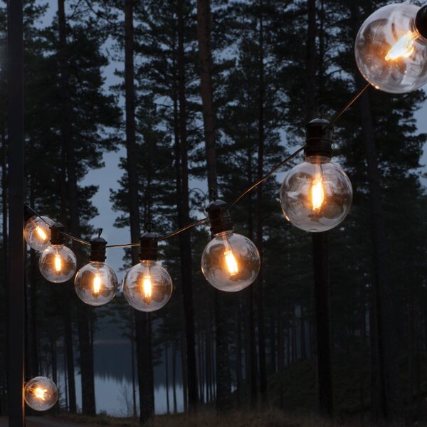 Konstsmide Christmas LED solární světelná řetězová dekorace Party, 7 W, jantarová, IP44, 1800 K, stmívatelný, Krémová / jantar, Plast, Moderní