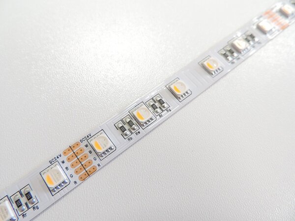 RGBW LED pásek 4v1, 19,2W/m, RGB+bílá, 12mm, PROFI, 24V, IP20, 60LED/m, 5050 Barva světla: Neutrální bílá, 4300K
