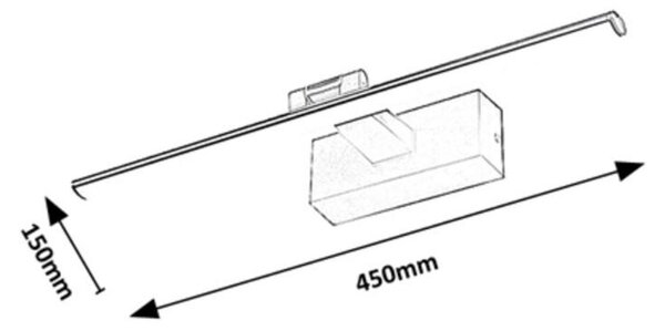 RABALUX 78001 Gaten nástěnné svítidlo nad obraz LED š450mm 8W/420lm 3000K černá, bílá
