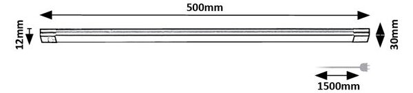 RABALUX 78026 Hanson svítidlo pod kuchyňskou linku se senzorem LED š500mm 8W/570lm 3000K černá, bílá