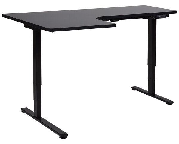 Elektricky nastavitelný rohový psací stůl DESTINES Černá 160 cm 109 cm Levá