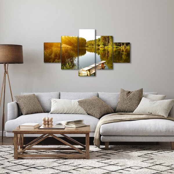 Obraz - Jezero u lesa (125x70 cm)