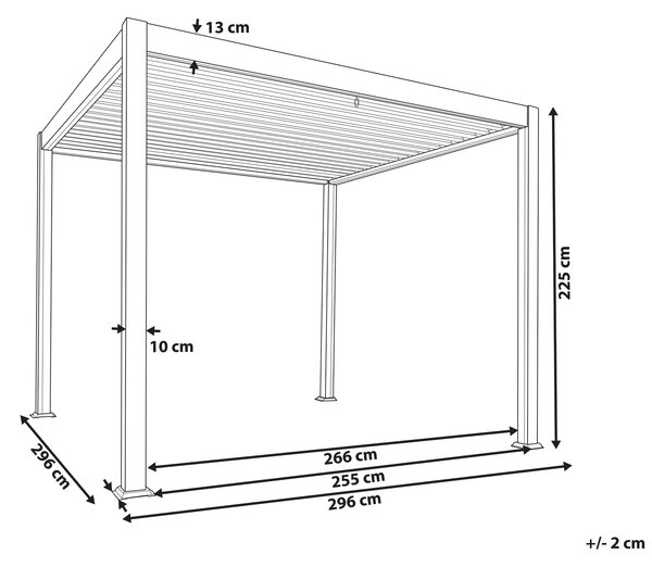 Zahradní pavilon FORNOLI Kov 296 cm 296 cm Bílá
