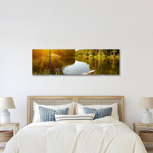 Obraz - Jezero u lesa (170x50 cm)