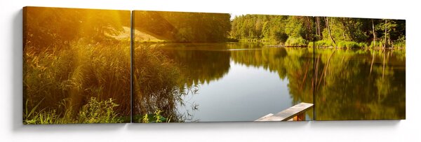 Obraz - Jezero u lesa (170x50 cm)