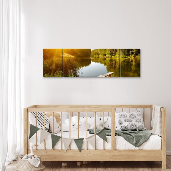 Obraz - Jezero u lesa (170x50 cm)