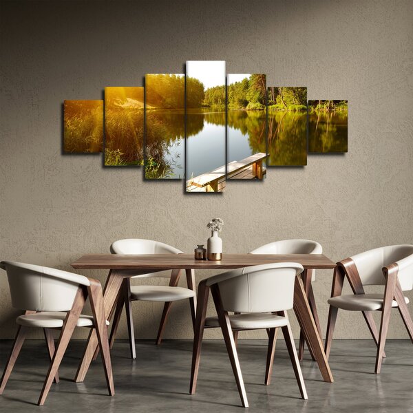 Obraz - Jezero u lesa (210x100 cm)