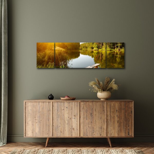Obraz - Jezero u lesa (170x50 cm)