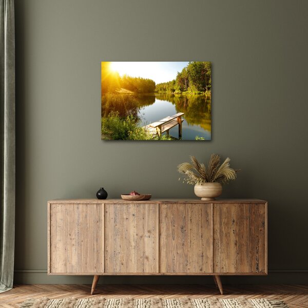Obraz - Jezero u lesa (70x50 cm)
