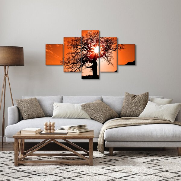 Obraz - Dub při západu slunce (125x70 cm)