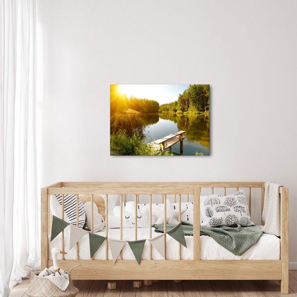 Obraz - Jezero u lesa (70x50 cm)