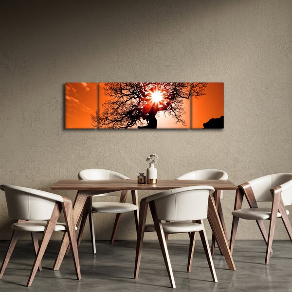 Obraz - Dub při západu slunce (170x50 cm)