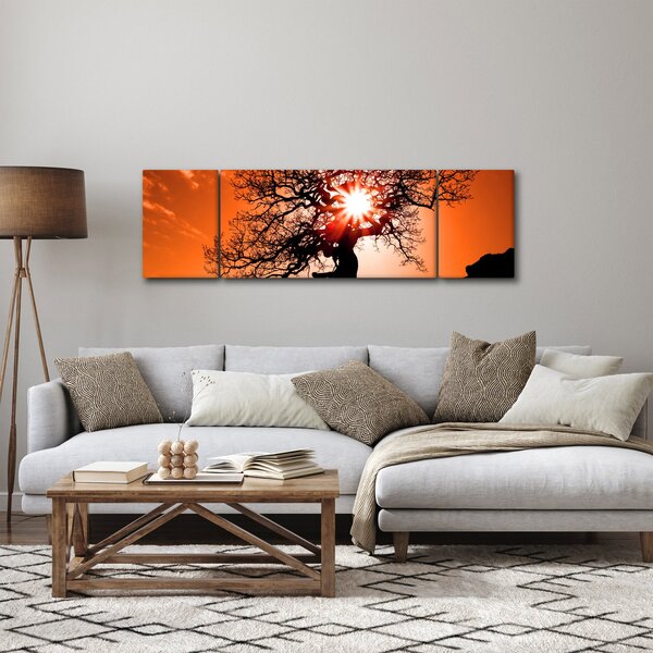 Obraz - Dub při západu slunce (170x50 cm)
