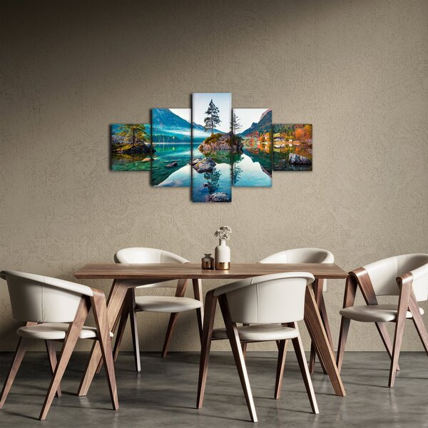 Obraz - Jezero Hintersee, Bavorské Alpy, Rakousko (125x70 cm)