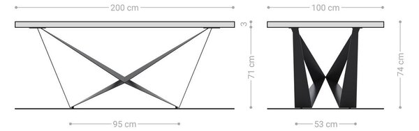 DELIFE Jídelní stůl Edge Boot 200x100x2,5-3 dub přírodní Spider plochá ocel černá švýcarská hrana