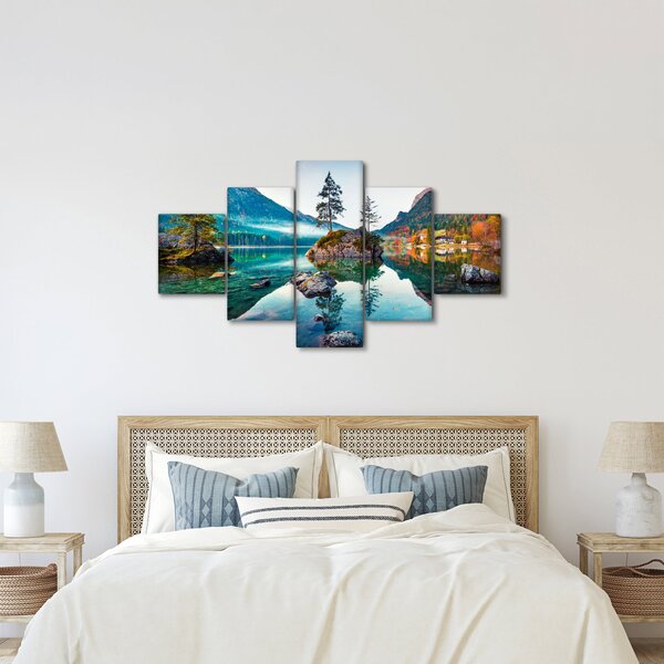 Obraz - Jezero Hintersee, Bavorské Alpy, Rakousko (125x70 cm)