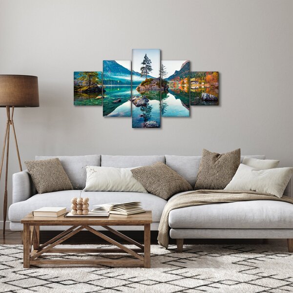 Obraz - Jezero Hintersee, Bavorské Alpy, Rakousko (125x70 cm)