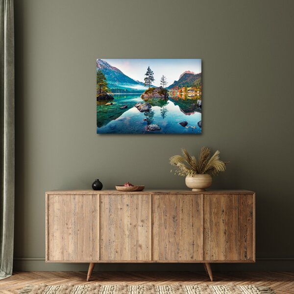 Obraz - Jezero Hintersee, Bavorské Alpy, Rakousko (70x50 cm)