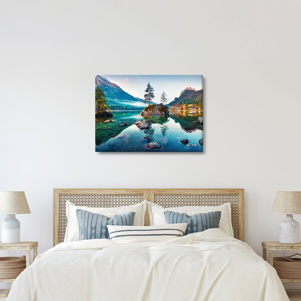 Obraz - Jezero Hintersee, Bavorské Alpy, Rakousko (70x50 cm)