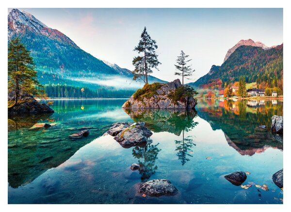 Obraz - Jezero Hintersee, Bavorské Alpy, Rakousko (70x50 cm)