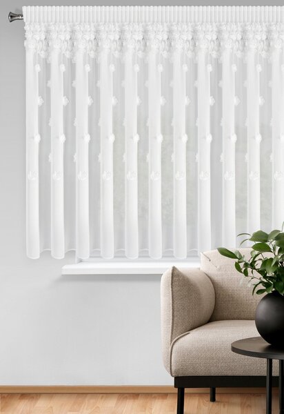 ZÁCLONA NA PÁSCE DIANA3 350X160 CM BÍLÁ