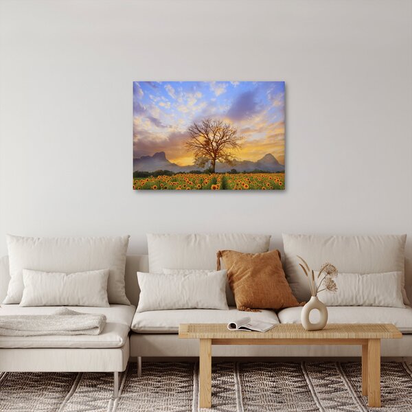 Obraz - Krajina se Slunečnicemi (70x50 cm)