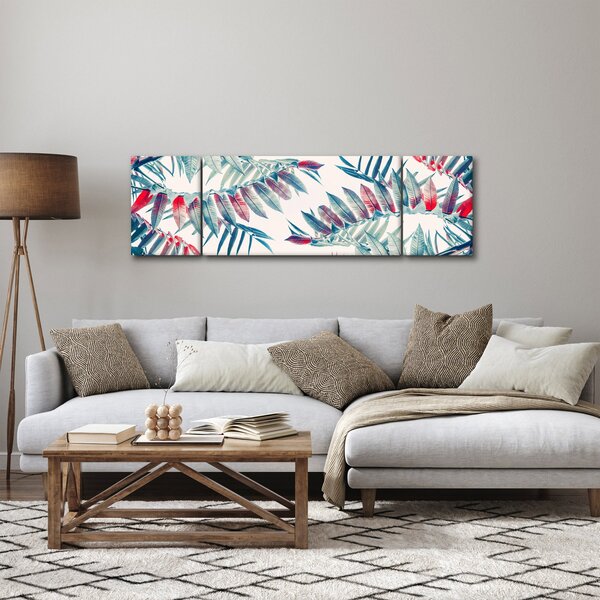 Obraz - Tropické listy (170x50 cm)