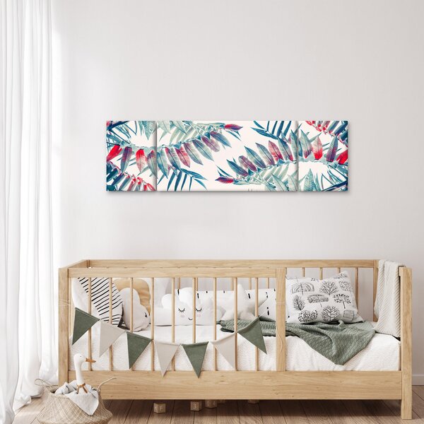 Obraz - Tropické listy (170x50 cm)