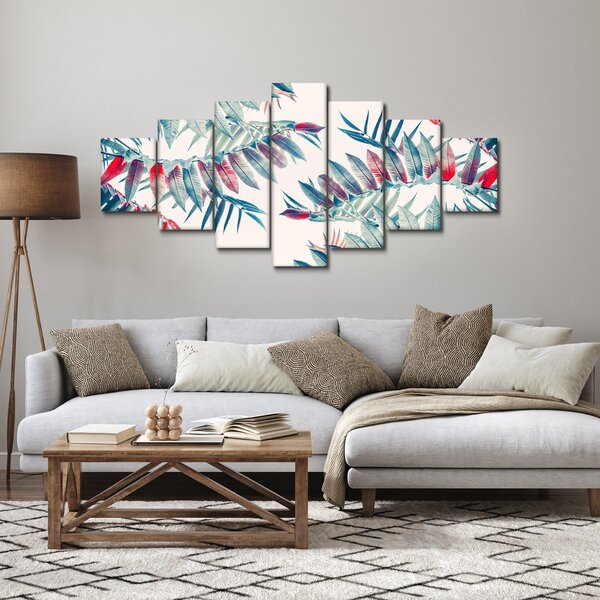 Obraz - Tropické listy (210x100 cm)
