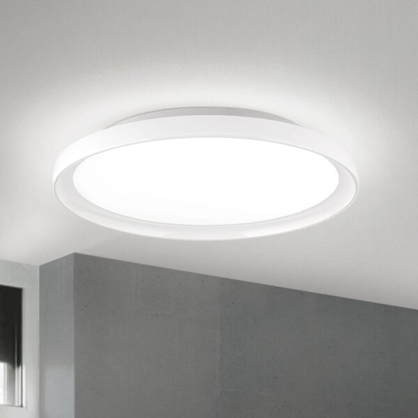 ORION LED stropní svítidlo GAMMA, Ø 40 cm, bílé, dálkové ovládání, stmívatelné, stmívatelný, Bílá / opál, Obývací pokoj / jídelna, Hliník, Moderní