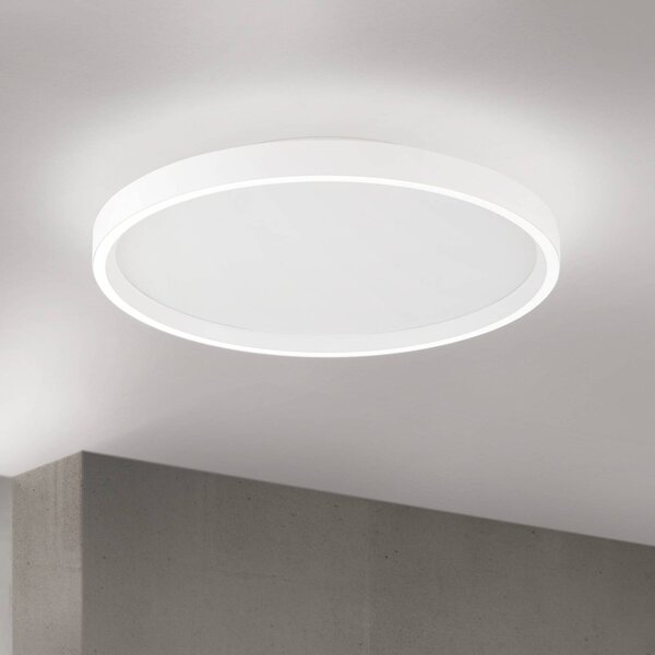 ORION LED stropní svítidlo MASCA, bílé, Ø 40 cm, kov, stmívatelné, stmívatelný, Bílá / opál, Obývací pokoj / jídelna, Hliník, Moderní