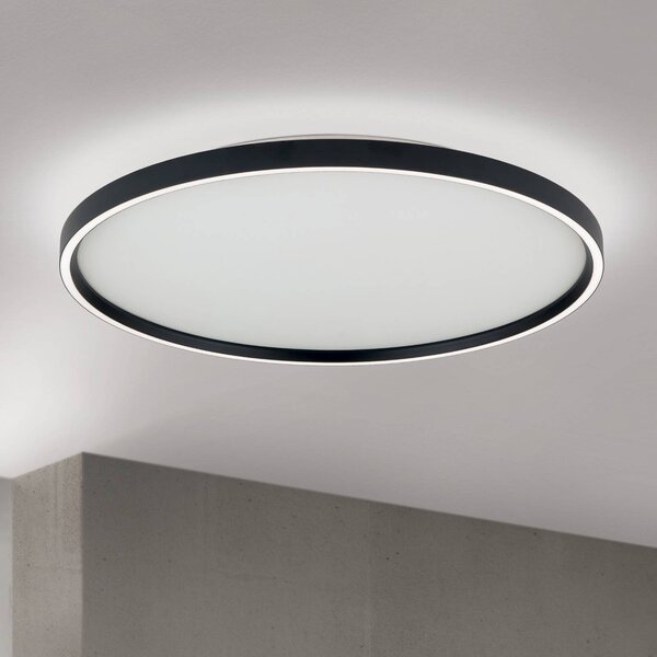 ORION LED stropní svítidlo MASCA, černé, Ø 60 cm, kov, stmívatelné, stmívatelný, Černá, Obývací pokoj / jídelna, Hliník, Moderní