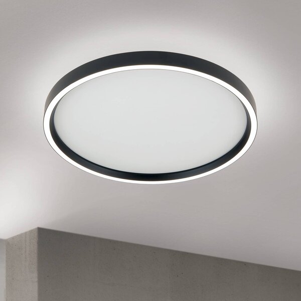 ORION LED stropní svítidlo MASCA, černé, Ø 40 cm, kov, stmívatelné, stmívatelný, Černá, Obývací pokoj / jídelna, Hliník, Moderní