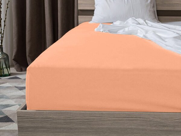 Jersey prostěradlo do dětské postýlky meruňkové 70 x 140 cm
