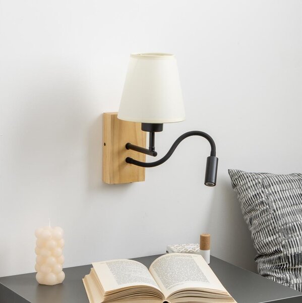 Brilagi - LED Nástěnná lampa NUBILA WOOD 1xE27/25W/230V + LED/3W dub/krémová