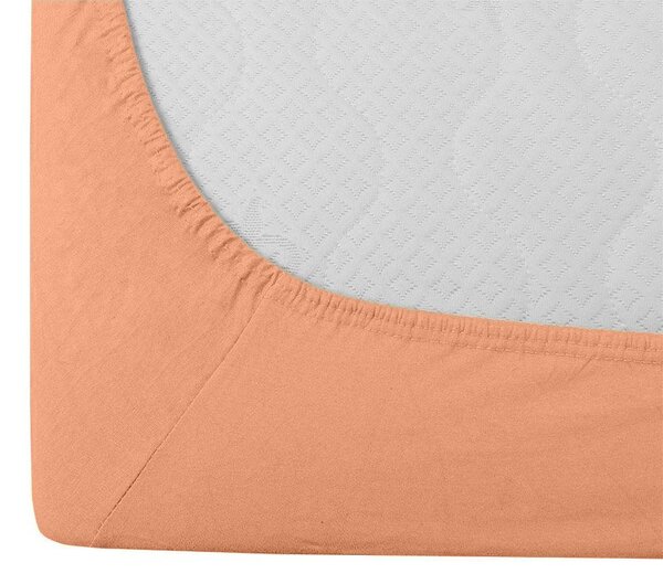 Jersey prostěradlo do dětské postýlky meruňkové 70 x 140 cm