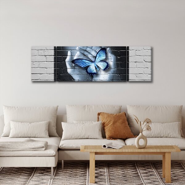 Obraz - Motýl na zdi (170x50 cm)