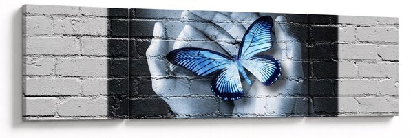 Obraz - Motýl na zdi (170x50 cm)