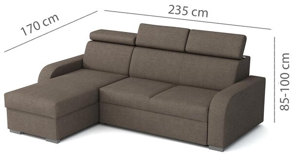 Sedací souprava OSLO L | 170x235 | rozkládací + úložný prostor | VÝBĚR TKANIN