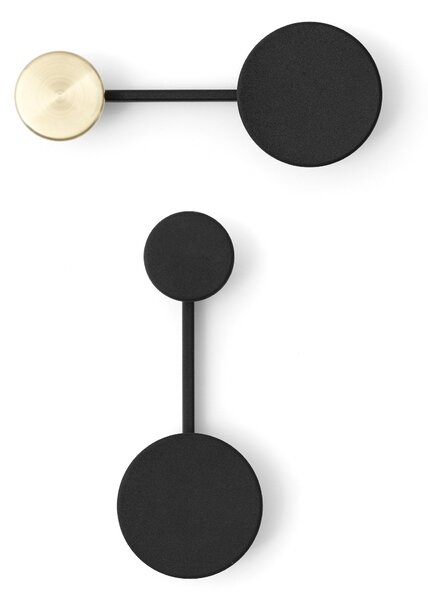 AUDO COPENHAGEN Nástěnný věšák Afteroom Small, Black/Brass