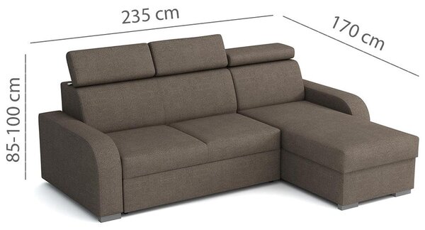 Sedací souprava OSLO L | 235x170 | rozkládací + úložný prostor | VÝBĚR TKANIN